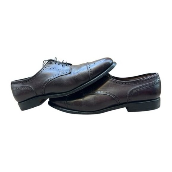 Allen Edmonds Sanford US 12 Burgundy Mens Cap Toe Derby Lace-Up